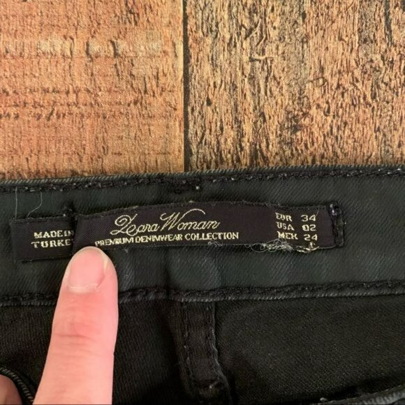 Zara womens size 2 faux leather black skinny jeans - Picture 7 of 10